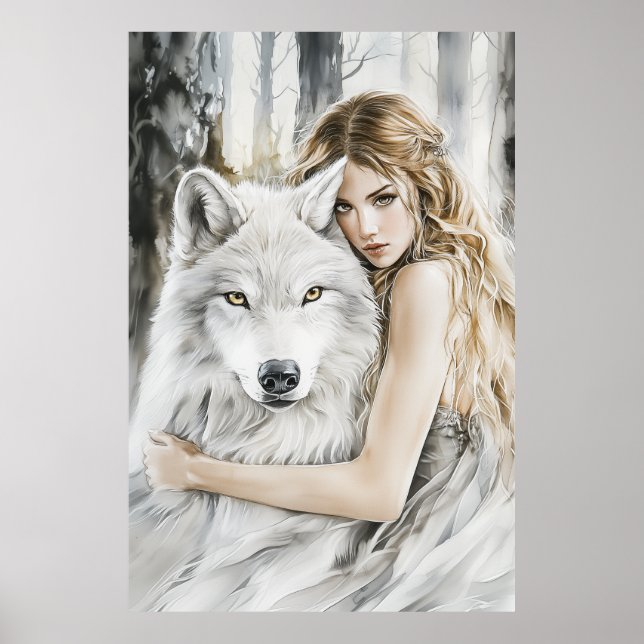 Poster Lobo Branco e Rapariga (Frente)
