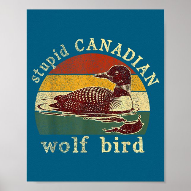 Poster Lobo Canadense Estudioso Pássaro Loon Engraçado Lo (Frente)