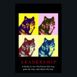 Pôster Lobo de Liderança Inspiradora de pop Art<br><div class="desc">Um lobo ainda é um lobo,  mesmo quando está sozinho. Talvez um lobo seja ainda mais um lobo quando está sozinho.</div>