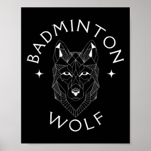 Poster Lobo do jogador de raquete de peteca esportes de b