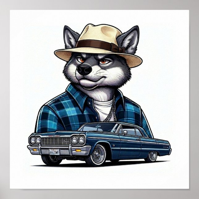 Poster Lobo Lowrider (Frente)
