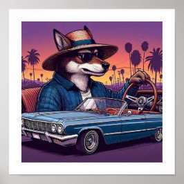 Poster Lobo Lowrider Wolfy