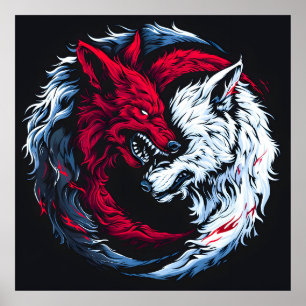 Poster Lobo Lunar Selvagem Duplo