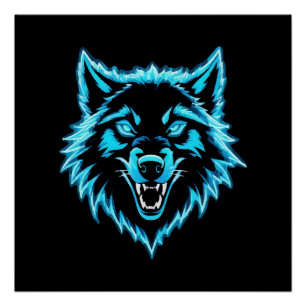 Pôster Lobo Neon