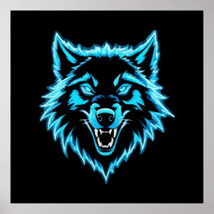 Poster Lobo Neon