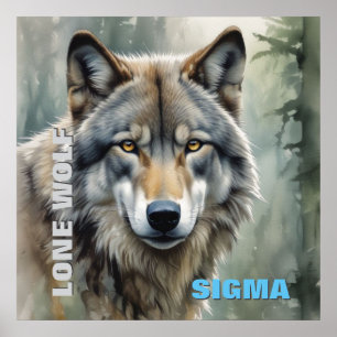 Poster Lobo Solitário Sigma Masculino