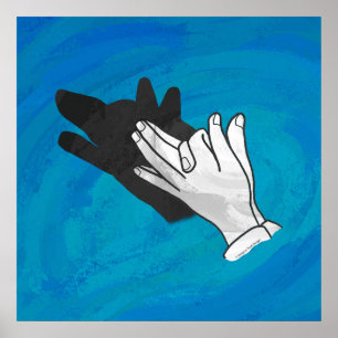 Pôster Lobo Sombra no Azul