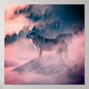 Poster lobos no nascer do sol