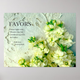 Poster Locais de vindima com sinal de lilases brancas