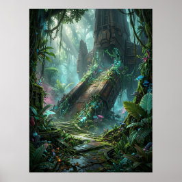 Poster Local de Pouso das Ruínas da Selva Alienigena