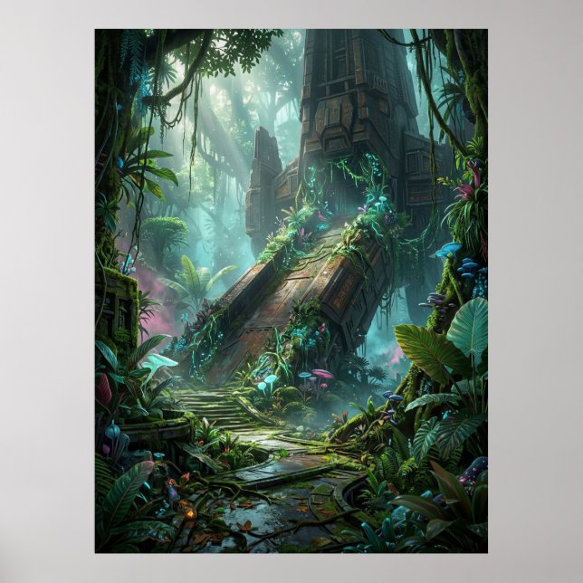 Poster Local de Pouso das Ruínas da Selva Alienigena (Frente)