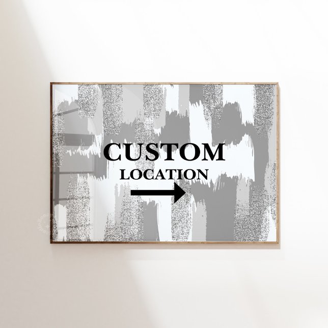 Poster Local Personalizado Sinal de Pré-Disquete Dorm Dec (Custom Location Sign Preppy Dorm Decor Blk/Wht)