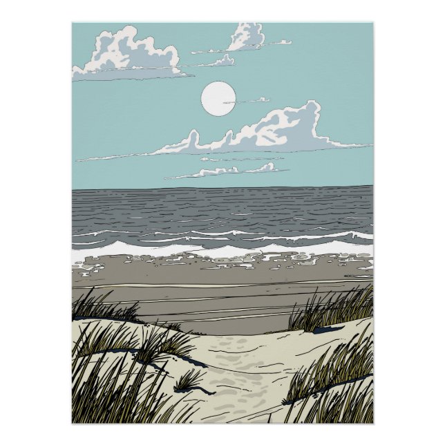 Pôster Localização de Praia de Verão (Frente)