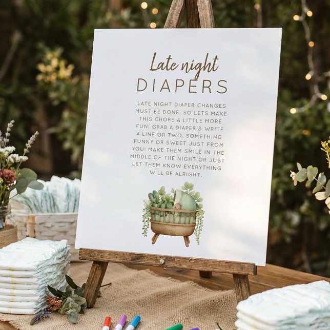 Poster Locally Grown Baby Shower Late Night Diaper (Criador carregado)