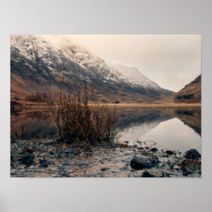 Poster Loch Achtriochtan e Glencoe no Inverno