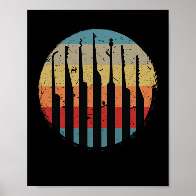 Poster Lock Picking Retro Lock (Frente)