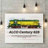 Locomotiva a diesel Alco C-628 e bandeira american