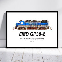 Locomotiva a diesel EMD GP38-2 azul e branca da GA