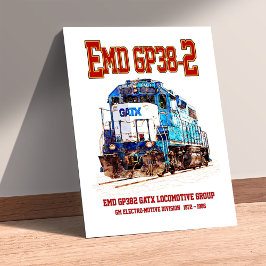 Poster Locomotiva a Diesel EMD GP38-2 azul e branca da GA