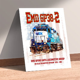 Poster Locomotiva a diesel EMD GP38-2 e bandeira american
