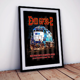 Poster Locomotiva a diesel EMD GP38-2 e bandeira american