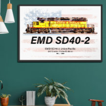Locomotiva a diesel EMD SD40-2. Bandeira americana