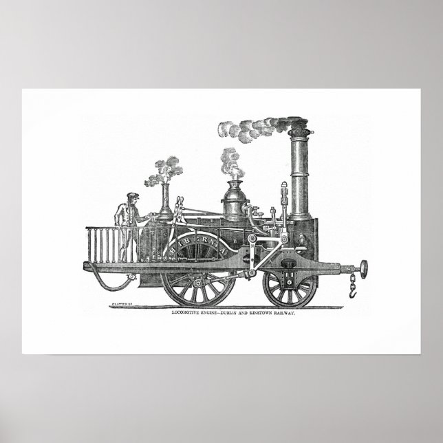 Pôster Locomotiva a Vapor Antiga (Frente)