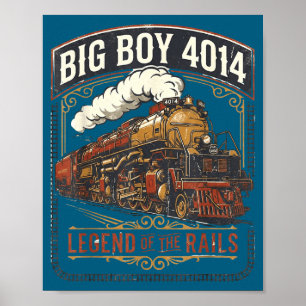 Poster Locomotiva a vapor big boy 4014 trem vintage