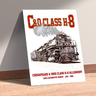 Poster Locomotiva a Vapor C&O Classe H-8 2-6-6-6 Alleghen