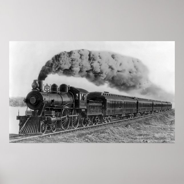Poster Locomotiva A Vapor N. º 999 - C. 1893 (Frente)