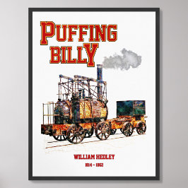 Poster Locomotiva a Vapor Puffing Billy Inglesa