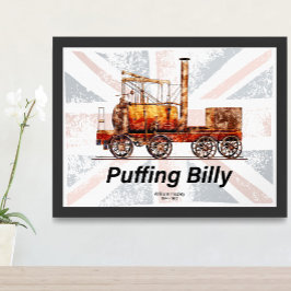 Poster Locomotiva a Vapor Puffing Billy Inglesa