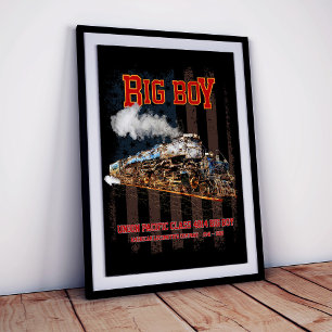 Poster Locomotiva a Vapor Vintage Big Boy Americana