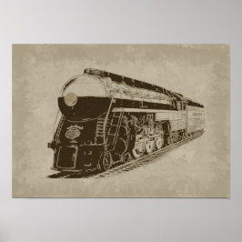 Poster Locomotiva Antiga - Era Art Déco