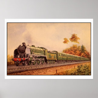 Poster Locomotiva Aquarelle vintage King Arthur