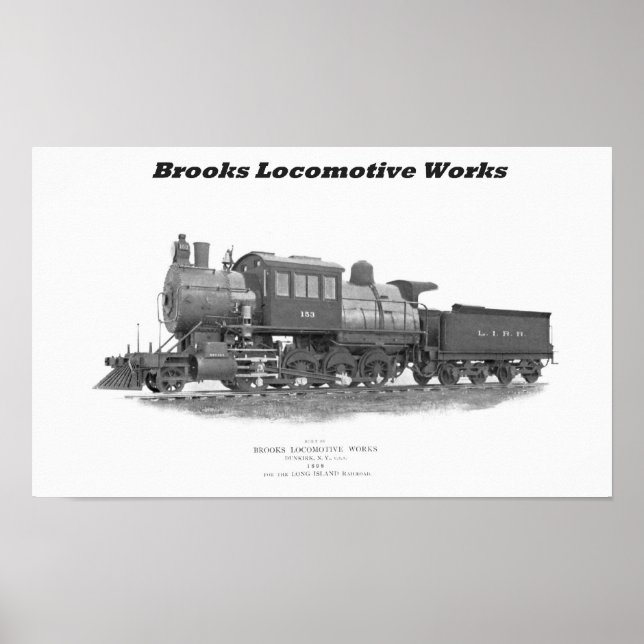 Pôster Locomotiva Brooks Camelback, Caminho de Ferro Long (Frente)