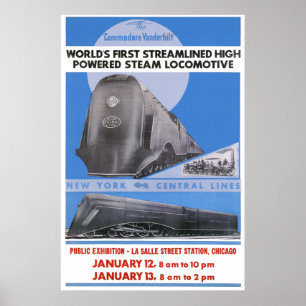 Poster Locomotiva de Vanderbilt do comodoro de NYC