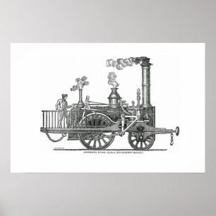 Pôster Locomotiva de vapor adiantada