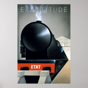 Poster Locomotiva De Vintage Art Deco Black Steam