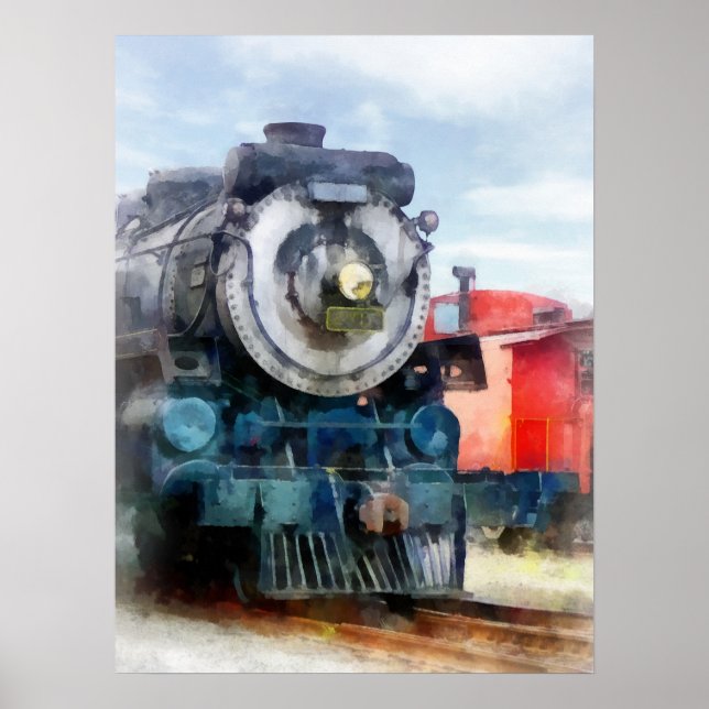 Pôster Locomotiva e Caboose (Frente)