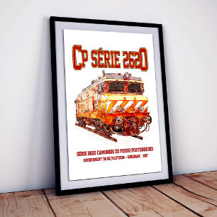 Poster Locomotiva elétrica CP Serie 2620. Loco Nez-Casse