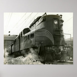 Pôster Locomotiva GG-1 #4800 da estrada de ferro de