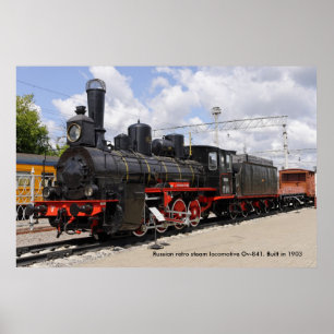 Poster Locomotiva, locomotiva a vapor russa Ov-8...