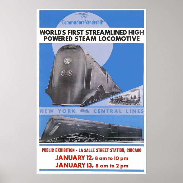Poster Locomotiva NYC Commodore Vanderbilt (Frente)