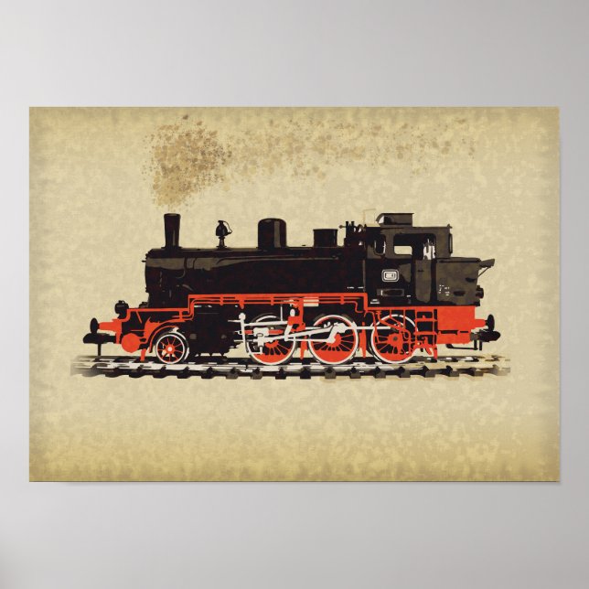 Poster Locomotiva Vintage (Frente)