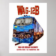 Locomotiva WAG-12B. Trem de carga das Ferrovias In