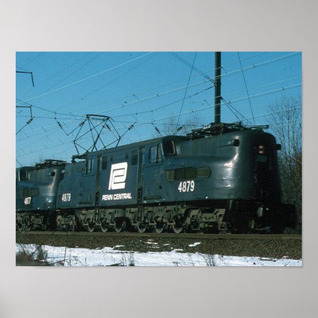 Poster Locomotivas da Penn Central GG-1s em serviço (Frente)