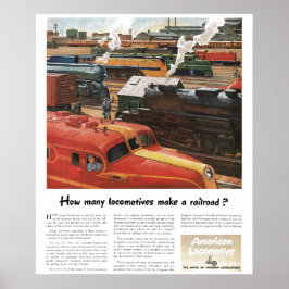 Poster Locomotivas De Alco Fazem Estrada De Ferro