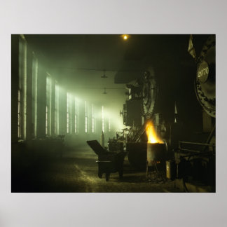 Poster Locomotivas na Roundhouse