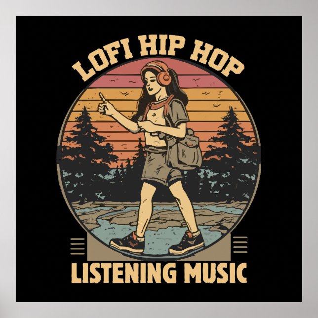 Poster Lofi hip hop chillhop (Frente)